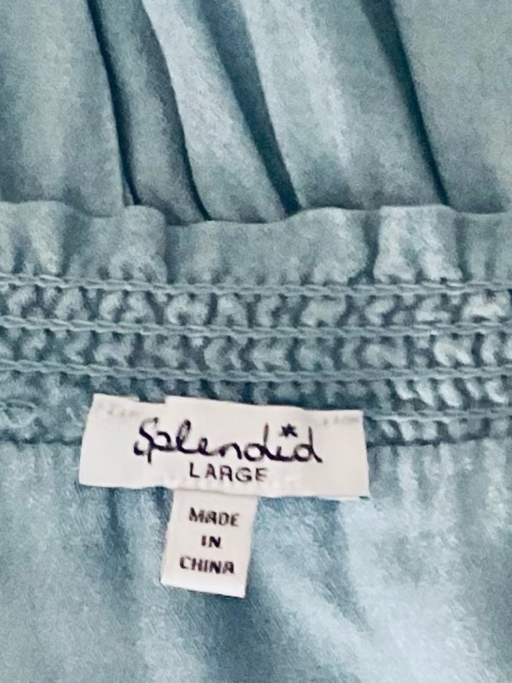 Splendid Blue Chambray Jumpsuit Spaghetti Straps Elastic Waist Sz: L NWOT - Picture 7 of 9